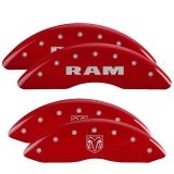 MGP 4 Caliper Covers Engraved Front RAM Engraved Rear RAMHEAD Red finish silver ch thumbnail 6