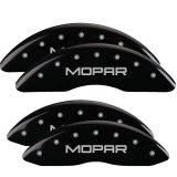 MGP 4 Caliper Covers Engraved Front & Rear MOPAR Black finish silver ch thumbnail 3