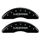 MGP 4 Caliper Covers Engraved Front & Rear MOPAR Black finish silver ch thumbnail 6