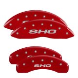 MGP 4 Caliper Covers Engraved Front & Rear SHO Red finish silver ch thumbnail 2