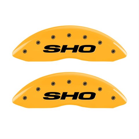 MGP 4 Caliper Covers Engraved Front & Rear SHO Yellow finish black ch thumbnail 1