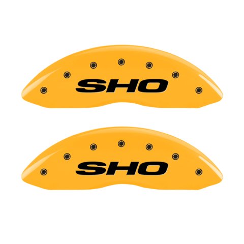 MGP 4 Caliper Covers Engraved Front & Rear SHO Yellow finish black ch thumbnail 5