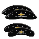 MGP 4 Caliper Covers Engraved Front & Rear Chevy racing Black finish silver ch thumbnail 3
