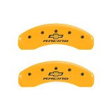 MGP 4 Caliper Covers Engraved Front & Rear Chevy racing Yellow finish black ch thumbnail 8