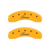 MGP 4 Caliper Covers Engraved Front & Rear Cursive/Camaro Yellow finish black ch thumbnail 2