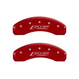 MGP 4 Caliper Covers Engraved Front Gen 5/Camaro Engraved Rear Gen 5/RS Red finish silver ch thumbnail 6