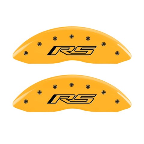 MGP 4 Caliper Covers Engraved Front & Rear Gen 5/RS Yellow finish black ch