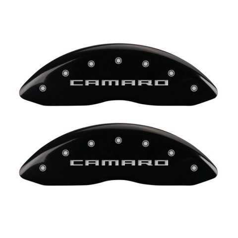MGP 4 Caliper Covers Engraved Front Gen 5/Camaro Engraved Rear Gen 5/SS Black finish silver ch thumbnail 7