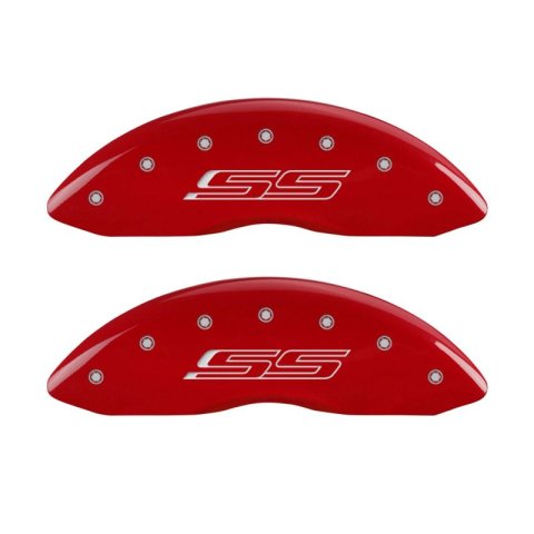 MGP 4 Caliper Covers Engraved Front & Rear Gen 5/SS Red finish silver ch thumbnail 2