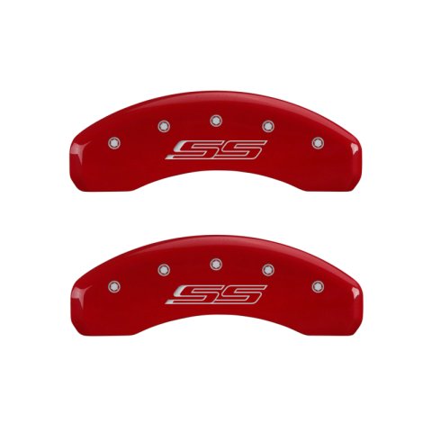MGP 4 Caliper Covers Engraved Front & Rear Gen 5/SS Red finish silver ch thumbnail 6