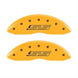 MGP 4 Caliper Covers Engraved Front & Rear Gen 5/SS Yellow finish black ch thumbnail 1