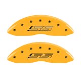 MGP 4 Caliper Covers Engraved Front & Rear Gen 5/SS Yellow finish black ch thumbnail 6