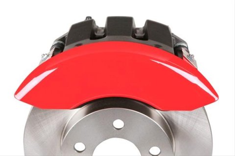 MGP 4 Caliper Covers Engraved Front Gen 5/Camaro Engraved Rear Gen 5/Z28 Red finish silver ch thumbnail 4