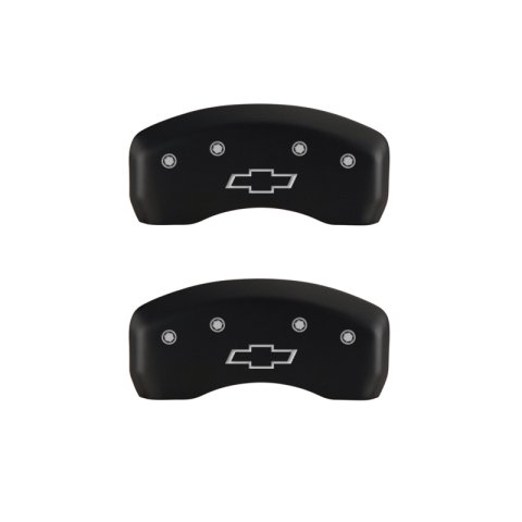 MGP 4 Caliper Covers Engraved Front & Rear Bowtie Red finish silver ch thumbnail 7