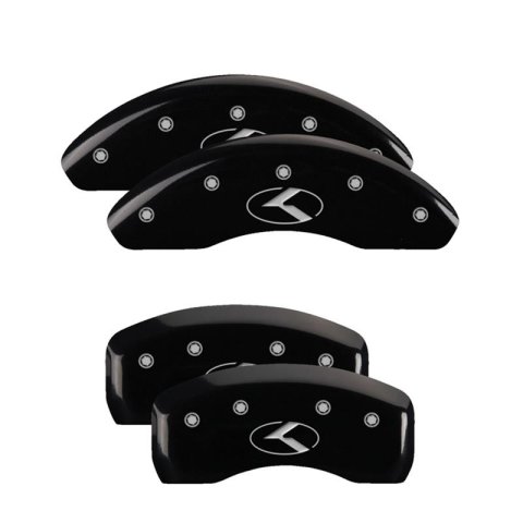 MGP 4 Caliper Covers Engraved Front & Rear Circle K/Kia Black finish silver ch thumbnail 3