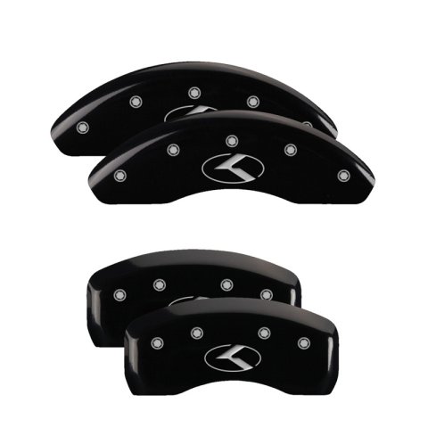 MGP 4 Caliper Covers Engraved Front & Rear Circle K/Kia Black finish silver ch thumbnail 4