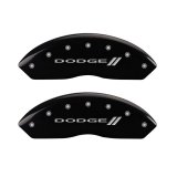 MGP 4 Caliper Covers Engraved Front & Rear With stripes/Dodge Black finish silver ch thumbnail 7