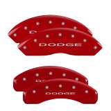 MGP 4 Caliper Covers Engraved Front & Rear With out stripes/Dodge Red finish silver ch thumbnail 3