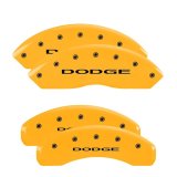 MGP 4 Caliper Covers Engraved Front & Rear With out stripes/Dodge Yellow finish black ch thumbnail 3