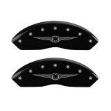 MGP 4 Caliper Covers Engraved Front & Rear Style 1/Chrysler Wing Black finish silver ch thumbnail 5
