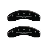 MGP 4 Caliper Covers Engraved Front & Rear Style 1/Chrysler Wing Black finish silver ch thumbnail 9