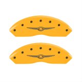 MGP 4 Caliper Covers Engraved Front & Rear Style 1/Chrysler Wing Yellow finish black ch thumbnail 1