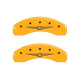 MGP 4 Caliper Covers Engraved Front & Rear Style 1/Chrysler Wing Yellow finish black ch thumbnail 2