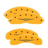MGP 4 Caliper Covers Engraved Front & Rear Style 1/Chrysler Wing Yellow finish black ch thumbnail 3
