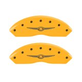 MGP 4 Caliper Covers Engraved Front & Rear Style 1/Chrysler Wing Yellow finish black ch thumbnail 4