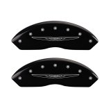 MGP 4 Caliper Covers Engraved Front & Rear Style 2/Chrysler Wing Black finish silver ch thumbnail 5