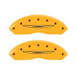 MGP 4 Caliper Covers Engraved Front & Rear Style 2/Chrysler Wing Yellow finish black ch thumbnail 4