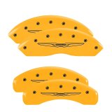 MGP 4 Caliper Covers Engraved Front & Rear Style 2/Chrysler Wing Yellow finish black ch thumbnail 5