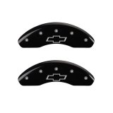 MGP Front set 2 Caliper Covers Engraved Front Bowtie Black finish silver ch thumbnail 2