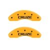 MGP Front set 2 Caliper Covers Engraved Front Cruze Yellow finish black ch thumbnail 7