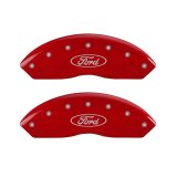 MGP Front set 2 Caliper Covers Engraved Front Oval logo/Ford Red finish silver ch thumbnail 2