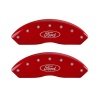 MGP Front set 2 Caliper Covers Engraved Front Oval logo/Ford Red finish silver ch thumbnail 5