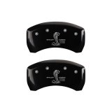 MGP Rear set 2 Caliper Covers Engraved Rear GT350 Shelby & Cobra Black finish silver ch thumbnail 2
