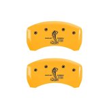 MGP Rear set 2 Caliper Covers Engraved Rear GT350 Shelby & Cobra Yellow finish black ch thumbnail 2