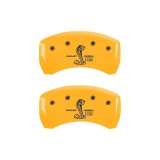 MGP Rear set 2 Caliper Covers Engraved Rear GT350 Shelby & Cobra Yellow finish black ch thumbnail 3