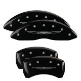 MGP 4 Caliper Covers Engraved Front & Rear Style 2/Chrysler Wing Black finish silver ch thumbnail 4