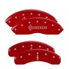 MGP 4 Caliper Covers Engraved Front Lincoln Engraved Rear Star logo Red finish silver ch thumbnail 8