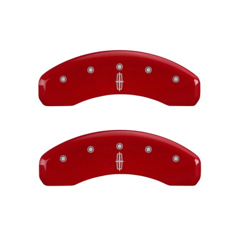 MGP 4 Caliper Covers Engraved Front Lincoln Engraved Rear Star logo Red finish silver ch thumbnail 9