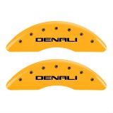 MGP 4 Caliper Covers Engraved Front & Rear Denali Yellow finish black ch thumbnail 1