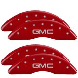 MGP 4 Caliper Covers Engraved Front & Rear GMC Red finish silver ch thumbnail 2
