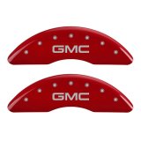 MGP 4 Caliper Covers Engraved Front & Rear GMC Red finish silver ch thumbnail 4
