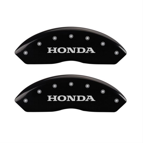 MGP 4 Caliper Covers Engraved Front Honda Engraved Rear H Logo Black finish silver ch thumbnail 1
