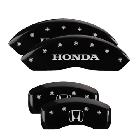 MGP 4 Caliper Covers Engraved Front Honda Engraved Rear H Logo Black finish silver ch thumbnail 3