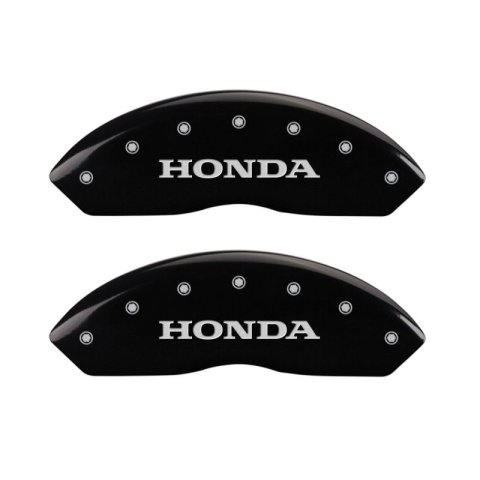 MGP 4 Caliper Covers Engraved Front Honda Engraved Rear H Logo Black finish silver ch thumbnail 6