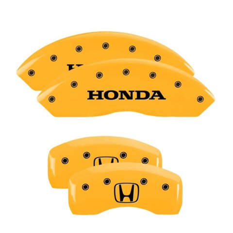 MGP 4 Caliper Covers Engraved Front Honda Engraved Rear H Logo Yellow finish black ch thumbnail 3