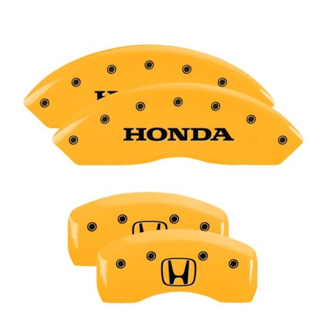 MGP 4 Caliper Covers Engraved Front Honda Engraved Rear H Logo Yellow finish black ch thumbnail 6
